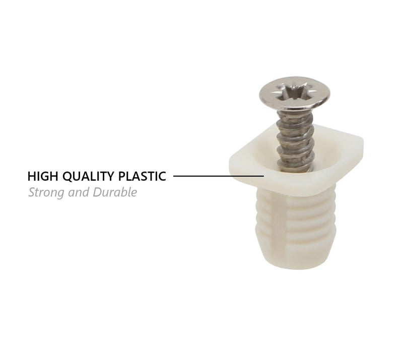 Silverline 8mm Plastic Hinge Dowel Inserts with Screws, 50 Pcs - Image 4